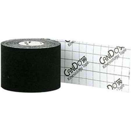 FABRICATION ENTERPRISES CanDo® Kinesiology Tape, 2" x 16.5 ft., Black, Latex-Free, 1 Roll 24-4852